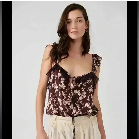FREE PEOPLE Take It Away Floral Ruffle
Bodysuit Purple - Picture 1 of 10
